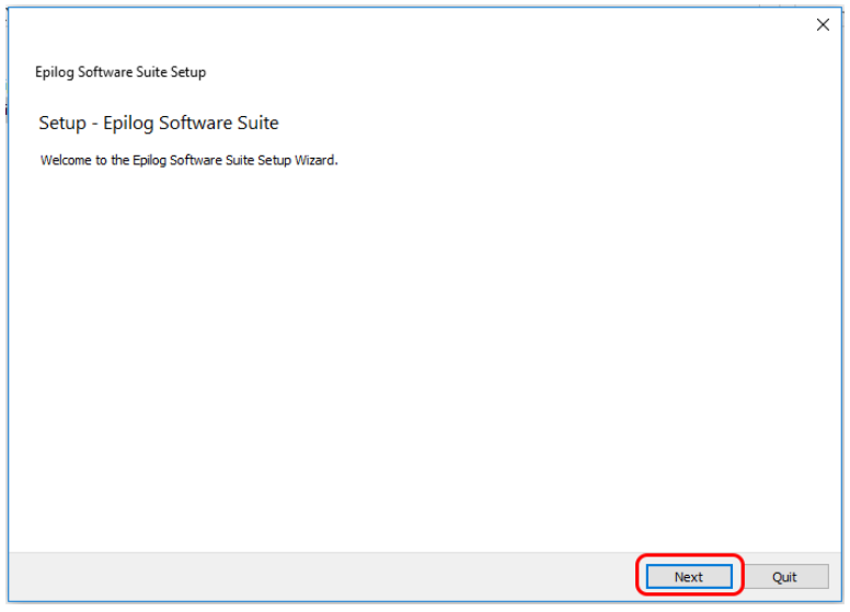 Installer welcome screen