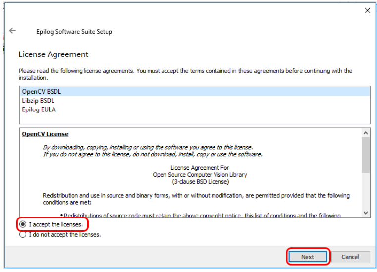 Accept license agreement