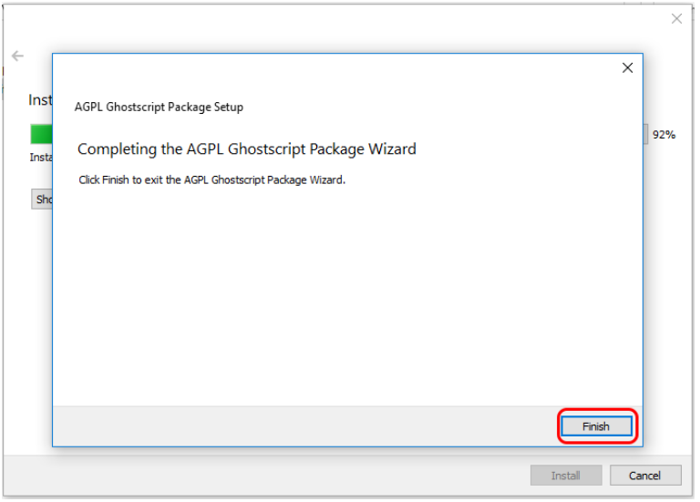 Finish Ghostscript installation