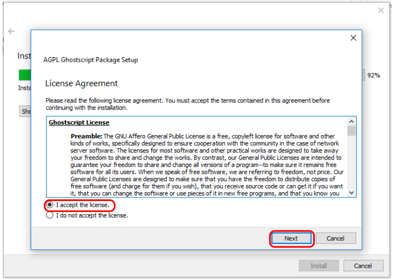 Ghostscript license agreement
