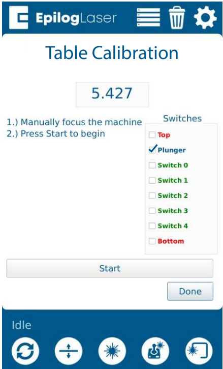 Pressing the AFP plunger to test sensor activation on the display panel.