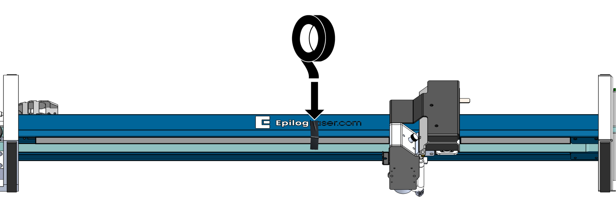 Using tape to hold the encoder strip