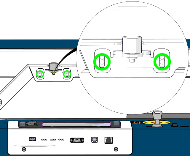 Lowering the top door to position the bumpers.