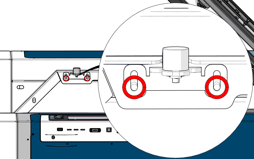 Loosening the door support bracket nuts.