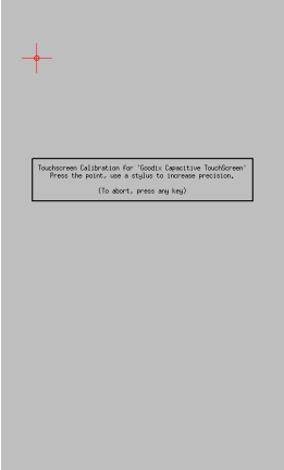 Upper-left touchscreen calibration target